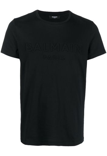 Balmain T-Shirt mit Logo-Prägung - Schwarz