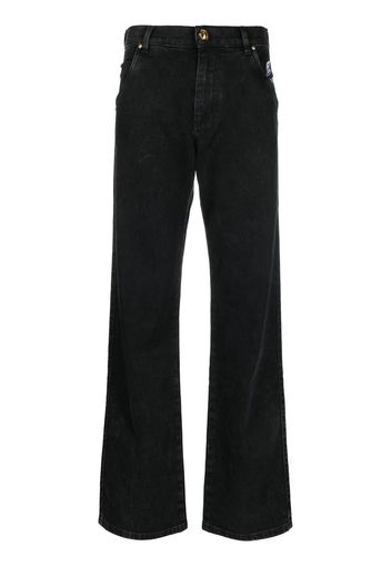 Balmain embroidered logo straight-leg jeans - Schwarz