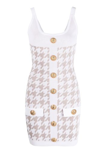 Balmain houndstooth sleeveless minidress - Weiß