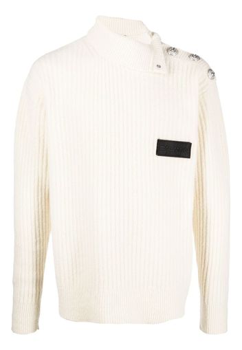 Balmain button-embossed knitted jumper - Nude