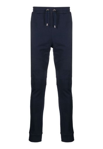 Balmain ribbed drawstring track pants - Blau