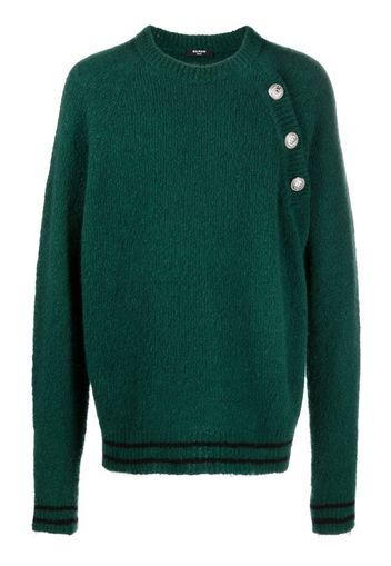 Balmain button-embossed knitted jumper - Grün