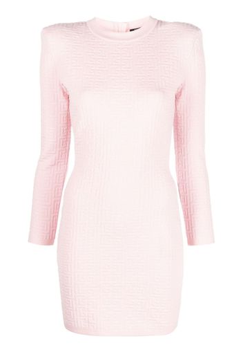 Balmain monogram knitted mini dress - Rosa