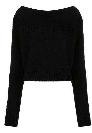 Balmain boat-neck jumper - Schwarz