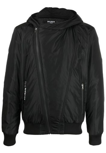 Balmain logo-print hooded jacket - Schwarz