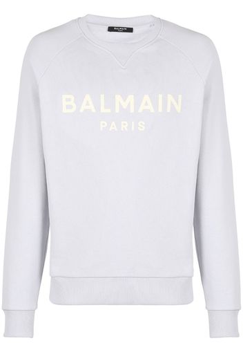 Balmain Sweatshirt mit Logo-Print - Grau