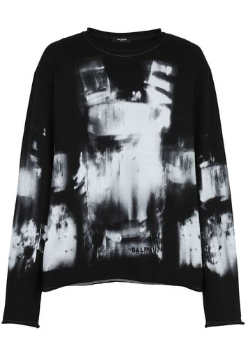 Balmain Sweatshirt mit Röntgen-Print - Schwarz