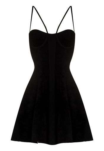 Balmain flared ribbed-knit dress - Schwarz