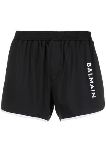 Balmain logo-print track shorts - Schwarz