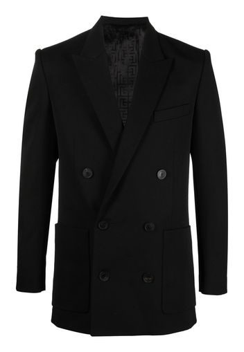 Balmain double-breasted wool blazer - Schwarz