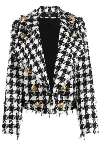 Balmain frayed tweed jacket - Schwarz