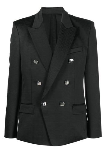 Balmain logo button double breasted blazer - Schwarz