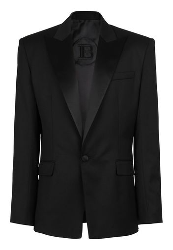 Balmain Sakko mit Satinrevers - Schwarz