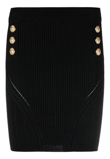 Balmain ribbed-knit mini skirt - Schwarz