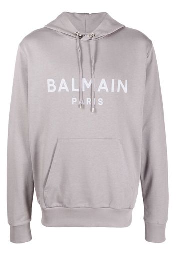 Balmain logo-print drawstring hoodie - Grau