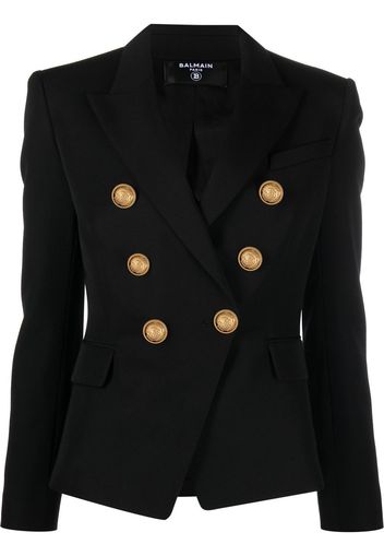 Balmain double-breasted wool blazer - Schwarz