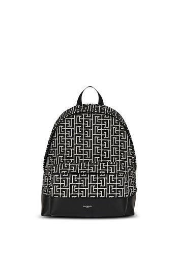 Balmain all-over logo-pattern backpack - Schwarz
