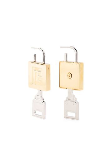 Balmain padlock mix-metal earrings - Gold