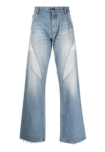 Balmain exposed-pocket cotton jeans - Blau