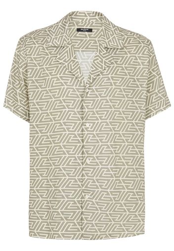 Balmain all-over geometric-print shirt - Grün