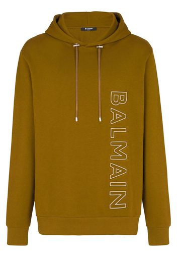 Balmain logo-patchwork hoodie - Grün