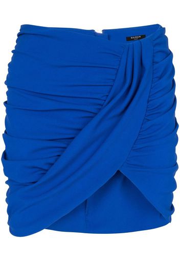 Balmain ruched mini skirt - Blau