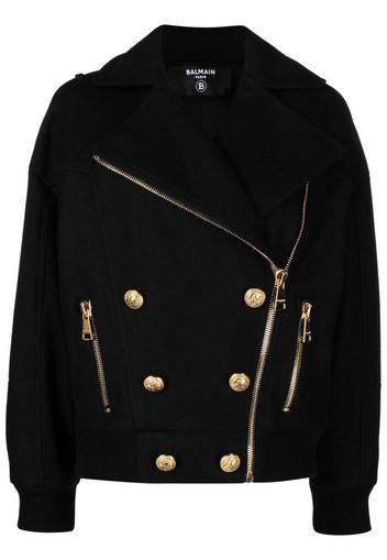 Balmain zip-up wool jacket - Schwarz