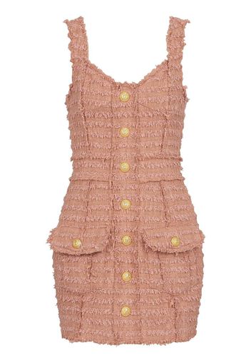 Balmain tweed frayed-trim dress - Rosa