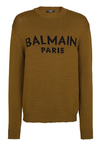 Balmain intarsia-knit logo jumper - Braun