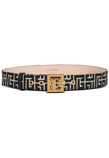 Balmain monogram-pattern belt - Schwarz