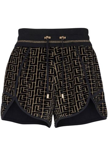 Balmain monogram running shorts - Schwarz