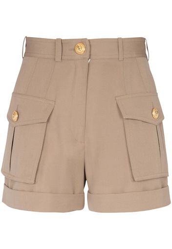 Balmain high-waisted flap-pocket shorts - Nude