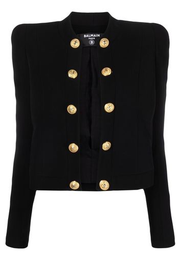 Balmain Kragenlose Jacke - Schwarz