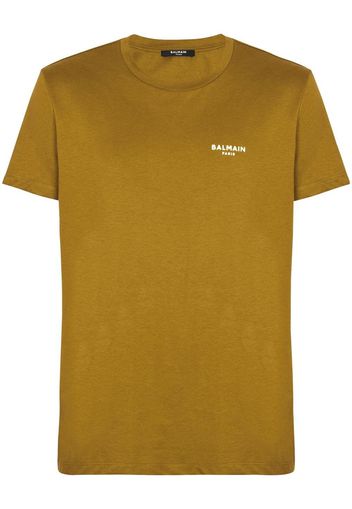 Balmain logo-print detail T-shirt - Braun