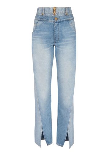 Balmain high-rise straight jeans - Blau