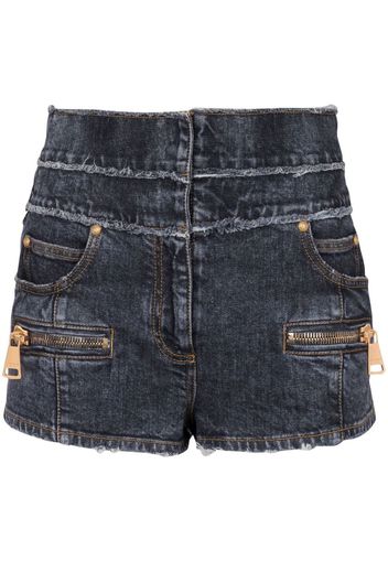 Balmain multi-pocket denim shorts - Blau