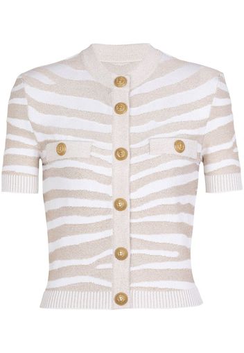 Balmain button-detail knitted cardigan - Nude