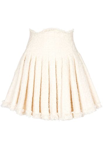 Balmain pleated tweed skirt - Weiß