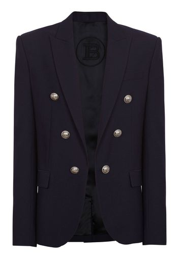 Balmain embossed-button detail blazer - Blau