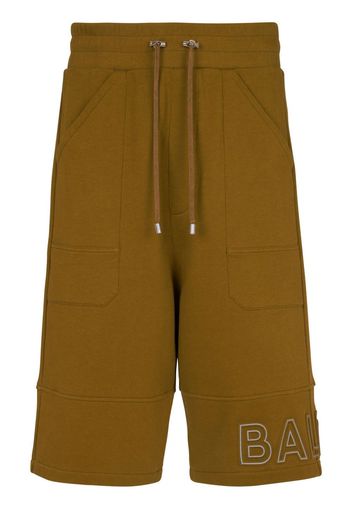 Balmain logo-print shorts - Braun