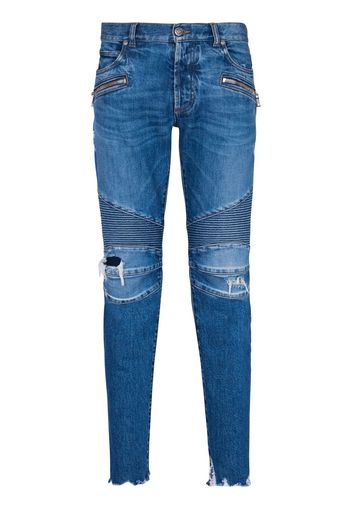 Balmain distressed-effect denim jeans - Blau