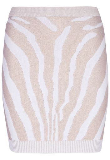 Balmain zebra-print mini skirt - Nude