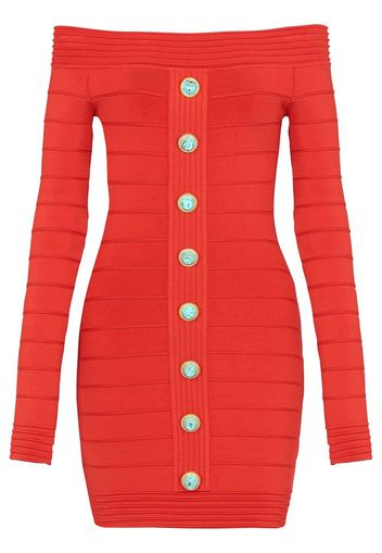 Balmain button-front mini dress - Rot