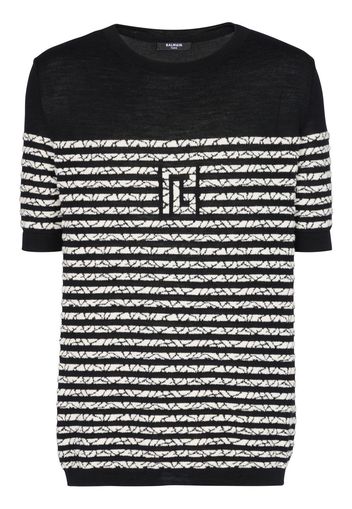 Balmain PB knitted short-sleeve jumper - Schwarz