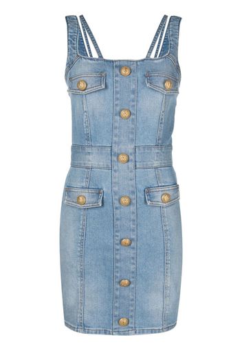 Balmain Ärmelloses Jeanskleid - Blau