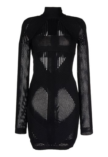 Balmain perforated-knit detail dress - Schwarz