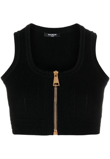 Balmain Gestricktes Bralette-Top - Schwarz