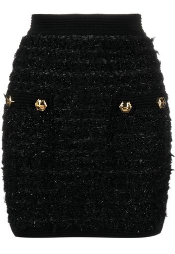 Balmain fitted tweed mini skirt - Schwarz