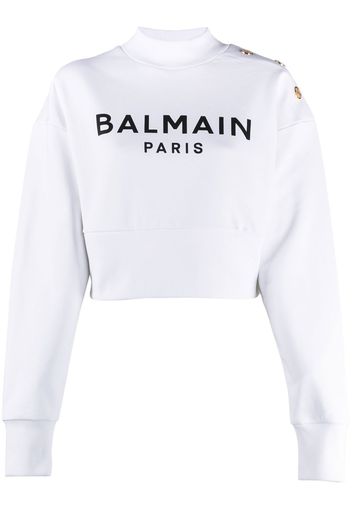 Balmain Sweatshirt mit Logo-Print - Weiß