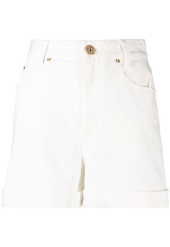 Balmain high-rise cotton shorts - Weiß